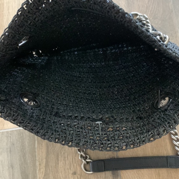NEW KURT GEIGER Chelsea Raffia Tote Bag Black Small - Picture 8 of 9